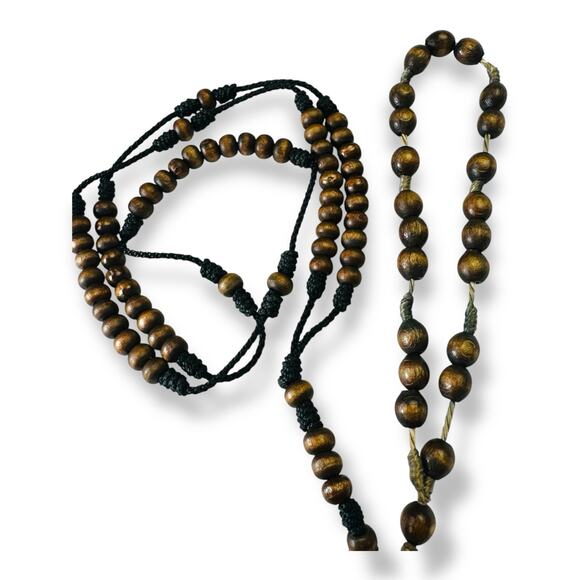 Vintage Wood Rosaries Lot of 2 | Medjugorje Catholic Prayer Beads - Picture 4 of 6